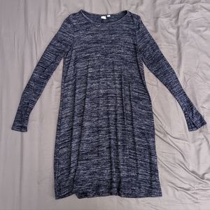 GAP Navy Heather Long Sleeve Dress, Size Small